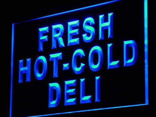 Fresh Hot Cold Deli Food Cafe Neon Light Sign
